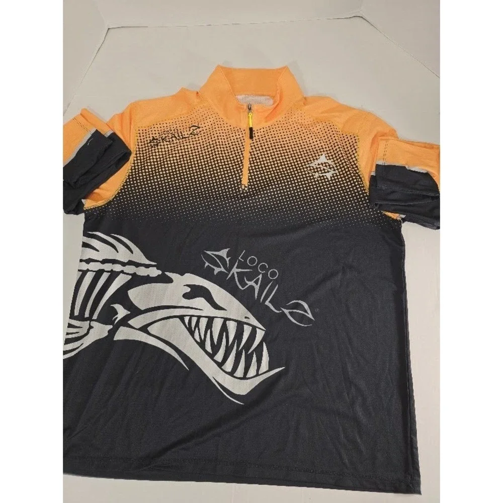 Loco Skailz Men's Long Sleeve Fishing Surf Shirt‎ Quarter Zip
